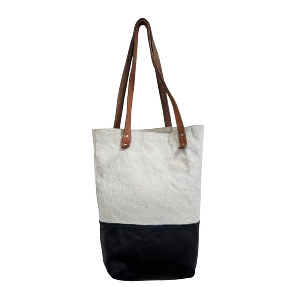 24b Fleabags Custom Flea Bag Leather And Canvas Tote Bag - Picture 2 of 14